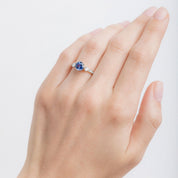 Beautiful Mixed Metal Sapphire Three Stone Ring | Castillo from Trumpet & Horn
