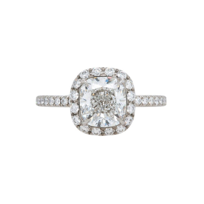 STUNNING Clean & White Harry Winston Cushion Diamond Halo | Harriston