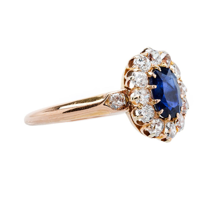 Gorgeous Sapphire & Diamond Antique Engagement Ring | Hatteras from Trumpet & Horn