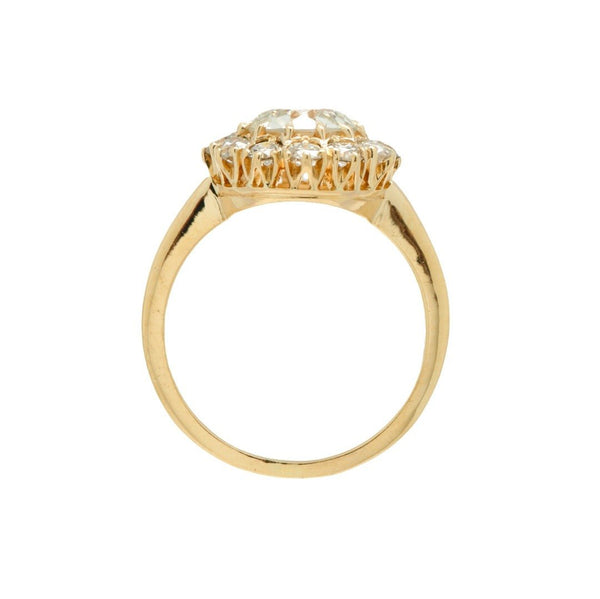 Golden Antique-Inspired Diamond Halo Engagement Ring | Hickory Hills