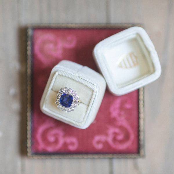 Vintage Sapphire and Diamond Engagement Ring | High Grove from Trumpet & Horn | Photo by A Still Breath