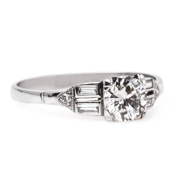 Traditional Mid-Century Ring with White Diamond | High Point from Trumpet & Horn