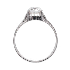 Platinum and Diamond Art Deco Ring with Gorgeous Engraving | Hollycrest