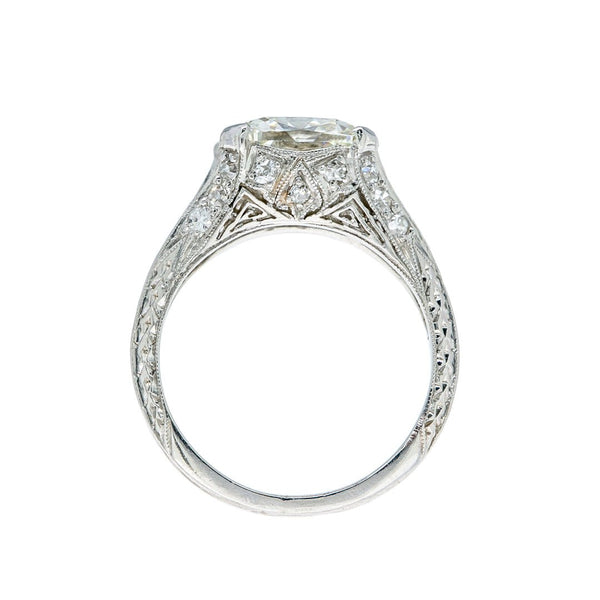 Old Mine Cushion Cut Diamond Art Deco Engagement Ring | Hollyridge