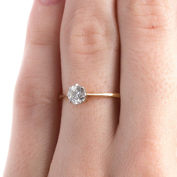 Petite Victorian Era Solitaire Engagement Ring with Old European Cut Diamond | Hope from Trumpet & Horn
