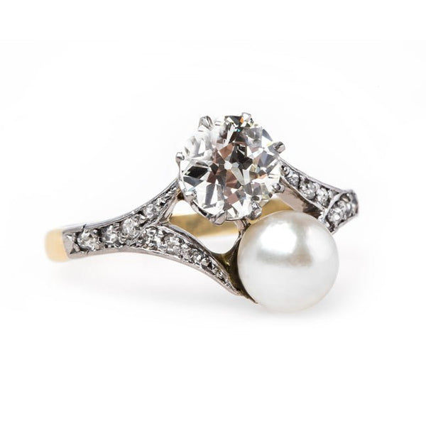 Delicate Diamond and Pearl Ring | Huckleberry from Trumpet & Horn