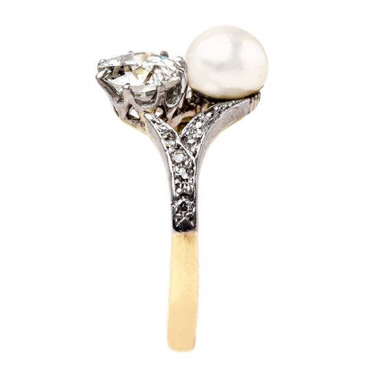 Delicate Diamond and Pearl Ring | Huckleberry from Trumpet & Horn