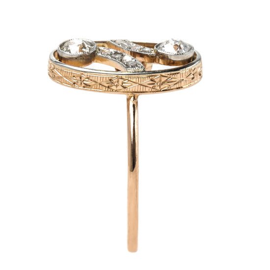 Beautifully Feminine Edwardian Era Converted Stickpin Ring | Hyperion from Trumpet & Horn