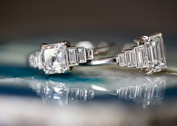 Vintage Inspired Geometric Emerald Cut Ring | Hillendale from Trumpet & Horn