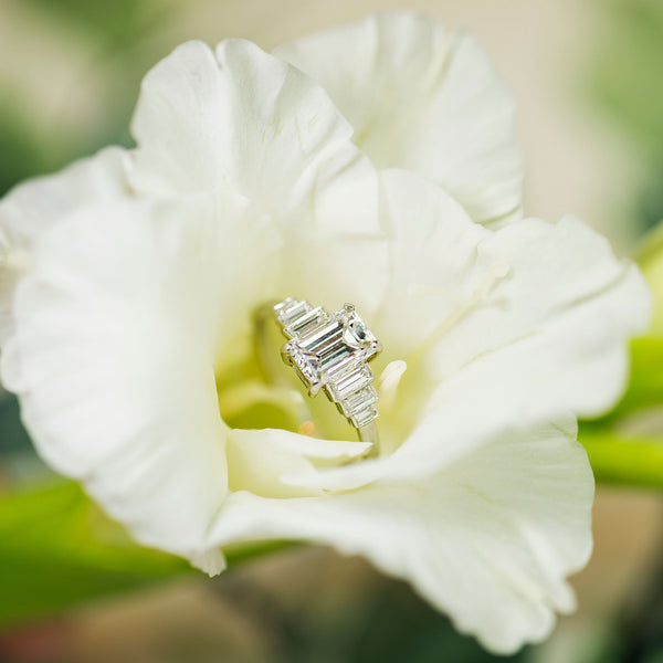 Dramatic and Timeless Emerald Cut Engagement Ring | Iceland from Trumpet & Horn