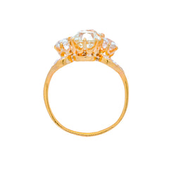A Regal Victorian Era Antique 18k Yellow gold and Diamond Toi et Moi Ring