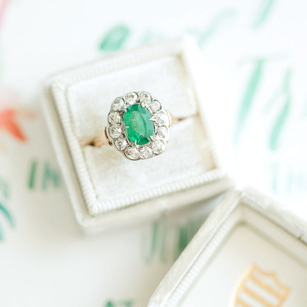 Vibrant Emerald and Diamond Engagement Ring | Photo by Ivory & Bliss