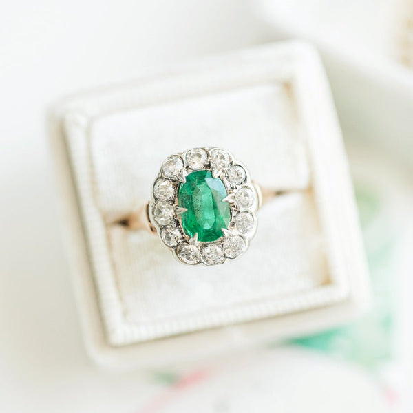 Vibrant Emerald and Diamond Engagement Ring | Photo by Ivory & Bliss