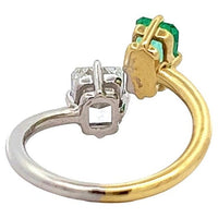 1.01ct Two-Tone Emerald & Diamond Toi et Moi Ring | Sausalito