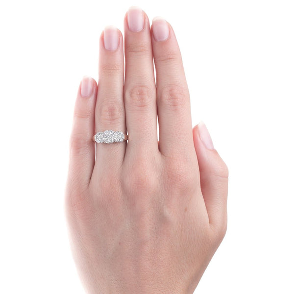 Glittering Three-Stone Style Retro Ring with 19 Diamonds | Jacksboro from Trumpet & Horn