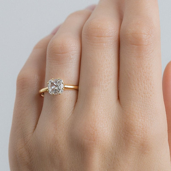 Perfect Victorian Era Solitaire with Cushion Cut Diamond | Juniper Bay from Trumpet & Horn