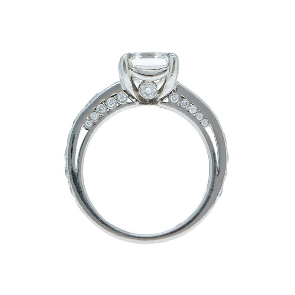A Spectacular Modern Era Platinum and Diamond Asscher Cut Engagement Ring | Juniper Creek
