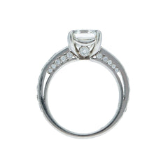 A Spectacular Modern Era Platinum and Diamond Asscher Cut Engagement Ring | Juniper Creek