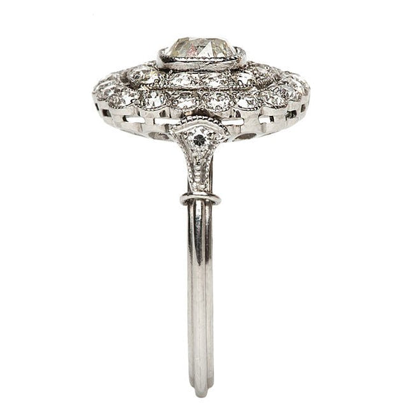 Vintage Inspired Diamond Halo Engagement Ring