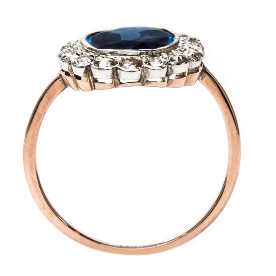 Victorian Era Cluster Engagement Ring with Unheated Sapphire | Kennewick from Trumpet & Horn