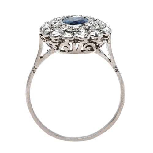 Show-Stopping Natural Sapphire and Double Diamond Halo Ring | Kenosha from Trumpet & Horn