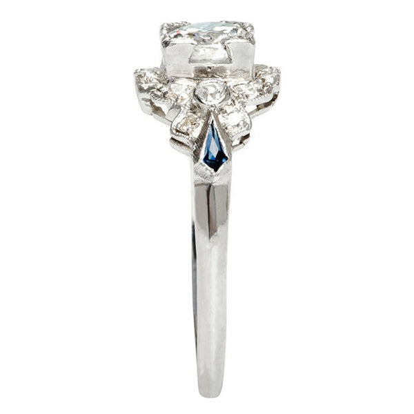 vintage diamond sapphire engagement ring