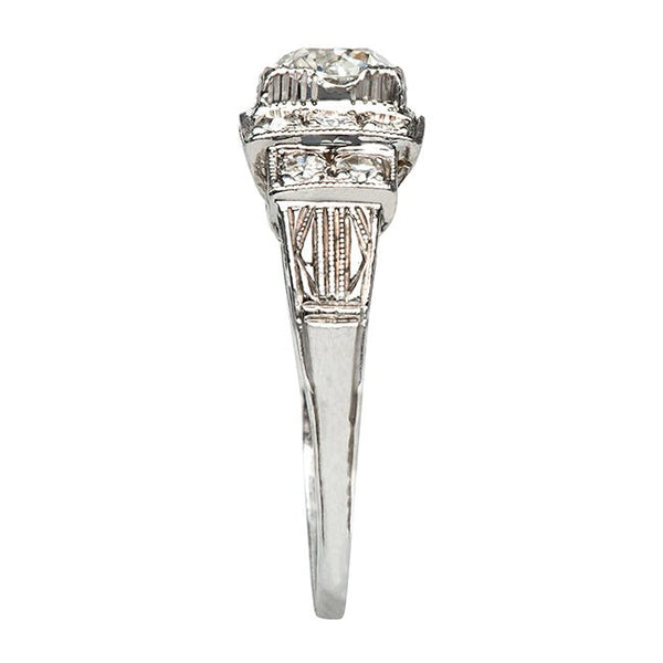 Knightsbridge Vintage Geometric Old Mine Cut Diamond Engagement Ring from Trumpet & Horn