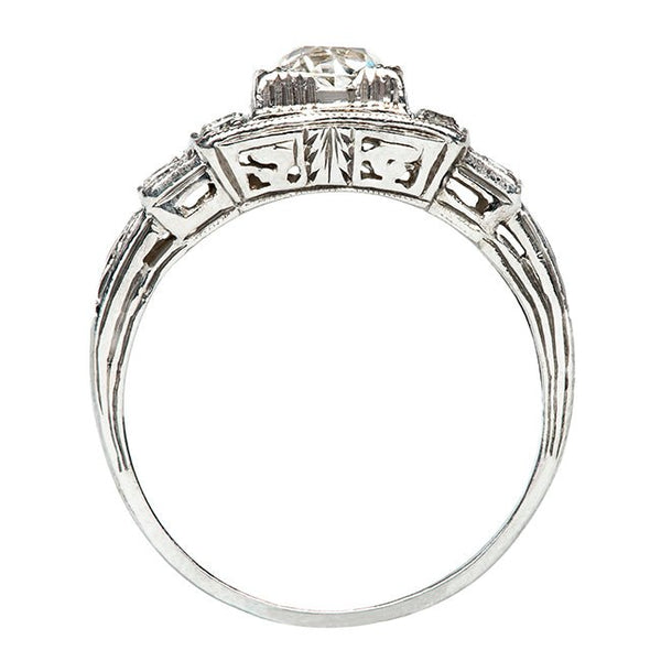 Knightsbridge Vintage Geometric Old Mine Cut Diamond Engagement Ring from Trumpet & Horn