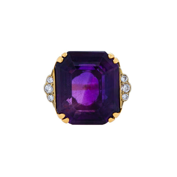 Show-Stopping Retro Vintage 15ct Amethyst Cocktail Ring | Ladera