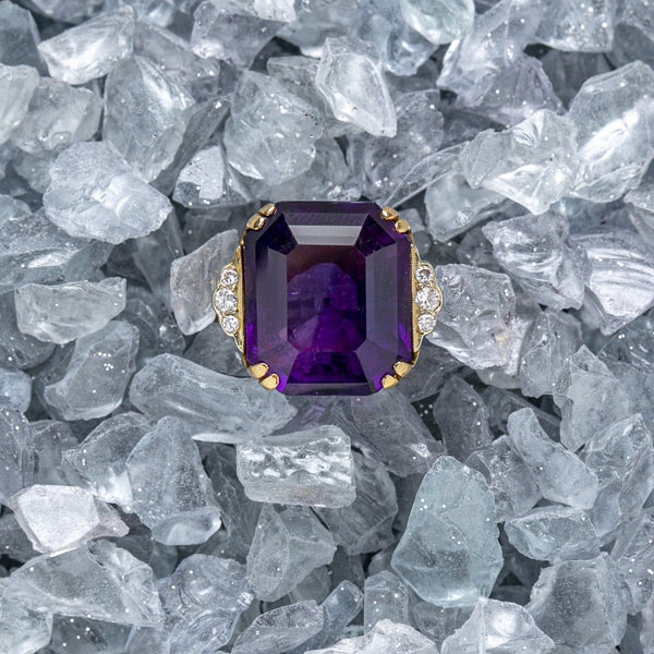 Show-Stopping Retro Vintage 15ct Amethyst Cocktail Ring | Ladera