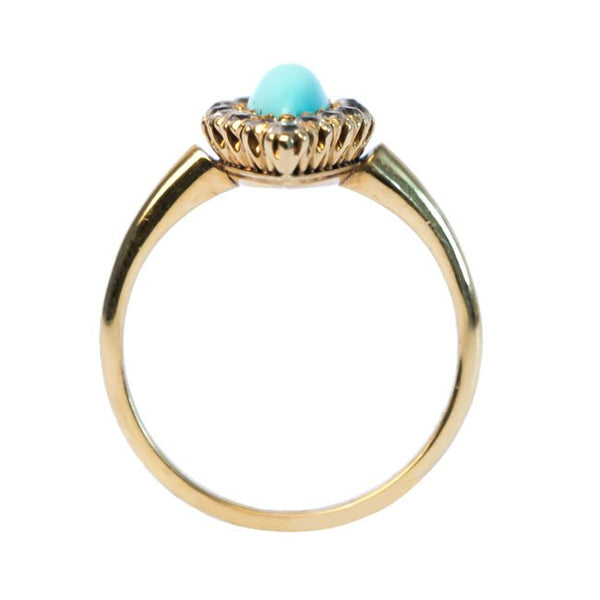Laguna Victorian Era Navette Turquoise Cocktail Ring from Trumpet & Horn