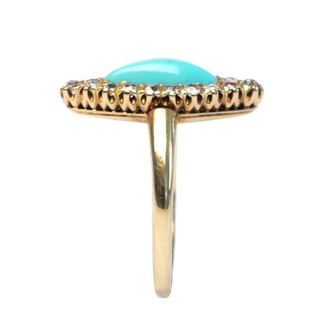 Laguna Victorian Era Navette Turquoise Cocktail Ring from Trumpet & Horn