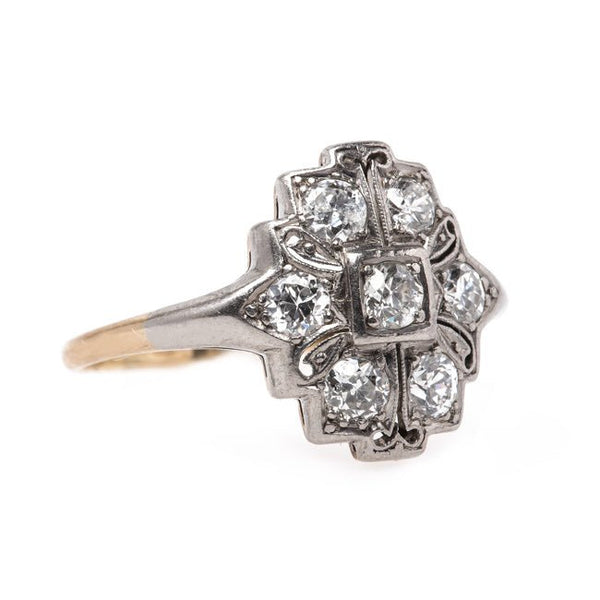Superb Late Art Deco Engagement Ring with Old European Cut Diamonds | Lancaster from Trumpet & Horn
