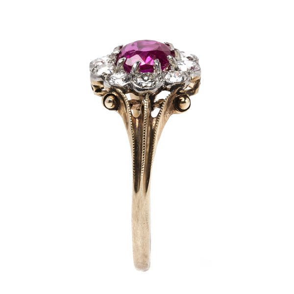 Spectacular Authentic Edwardian Era Engagement Ring with Natural Ruby Center | Lanseboro from Trumpet & Horn