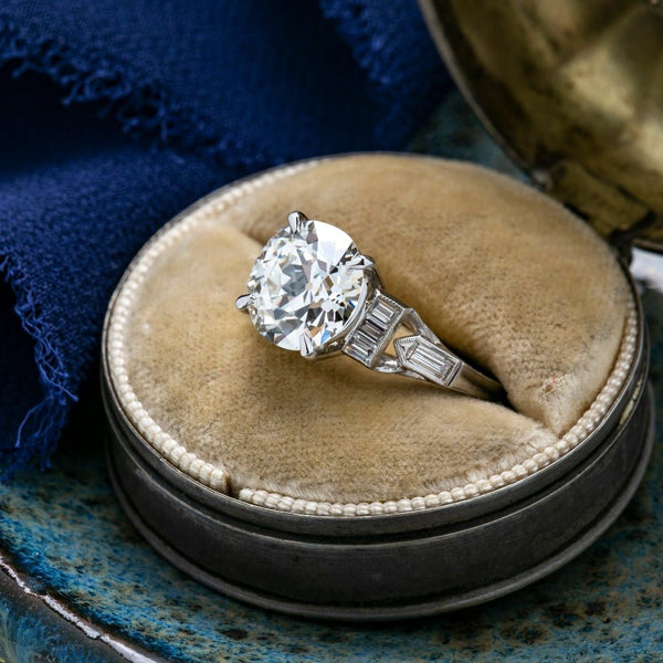 Exquisite GIA-Certified 2.50ct Old European Cut Ultra Unique Art Deco Diamond Engagement Ring | Laurelview