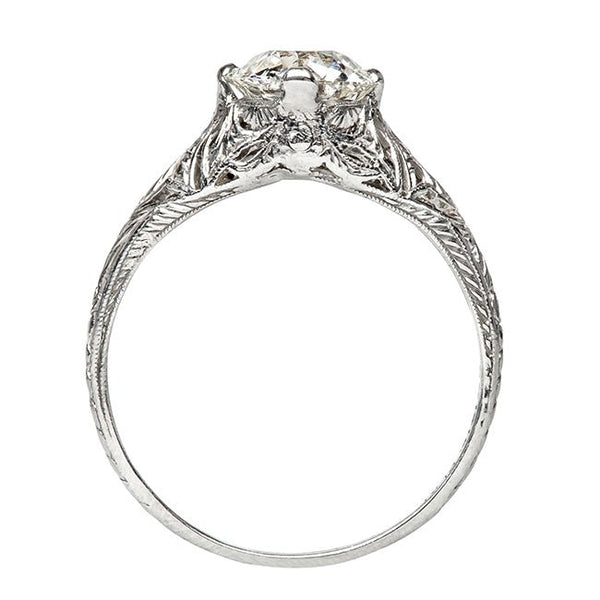 Vintage Classic Engraved Solitaire Engagement Ring