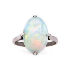 Dreamy Edwardian Oval Opal Solitaire Ring | Lockengate from Trumpet & Horn