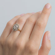 Classic Victorian-Inspired Oval Diamond Halo Engagement Ring | Lockport