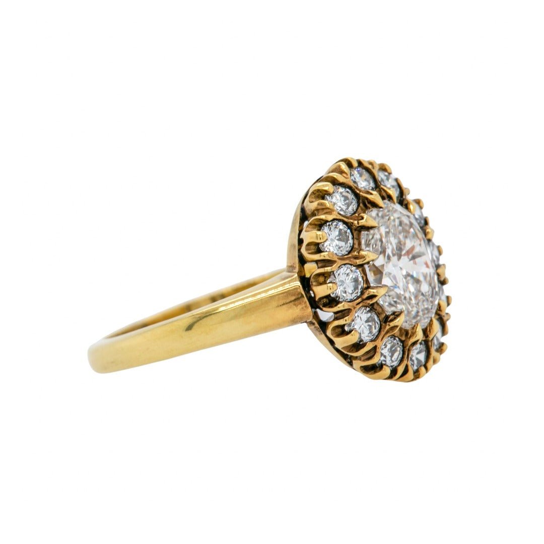 Classic Victorian-Inspired Oval Diamond Halo Engagement Ring | Lockport