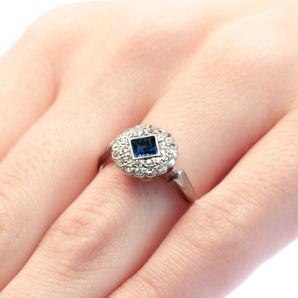 Lockwood antique sapphire and diamond engagement ring from Trumpet & Horn