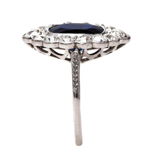 Regal Deep Blue Sapphire Engagement Ring | Long Grove from Trumpet & Horn