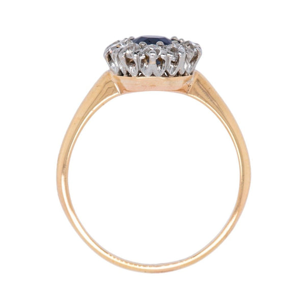 Sweet Victorian Sapphire & Diamond Halo Ring | Malibou Lake