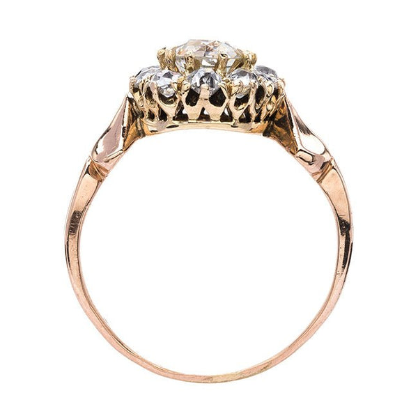 Rose Gold Diamond Halo Ring with Unique Shank | Marston from Trumpet & Horn
