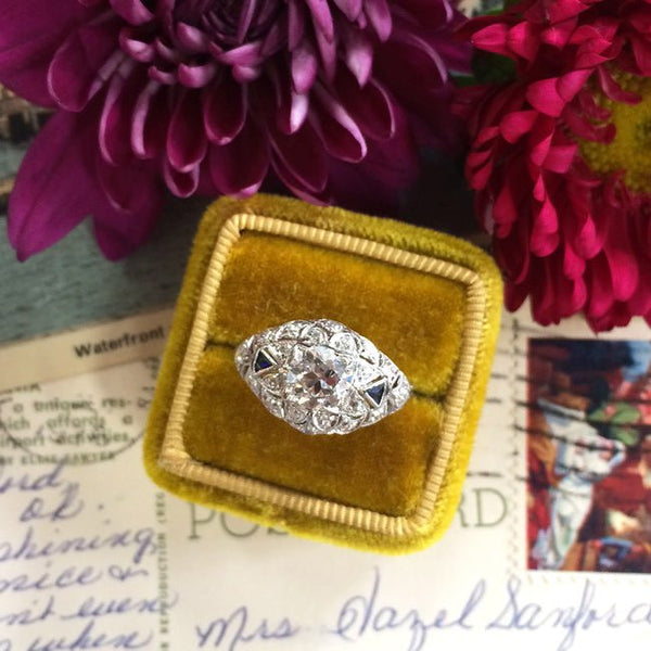 Vintage Edwardian Era Platinum Engagement Ring with Old European Cut Diamond | Marylebone from Trumpet & Horn