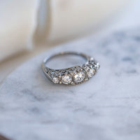 Vintage-Inspired Art Deco Five-Stone Diamond Band | Massaro