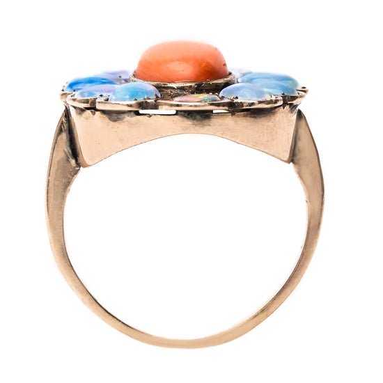 Whimsical Opal and Coral Cocktail Ring | Maxwell from Trumpet & Horn