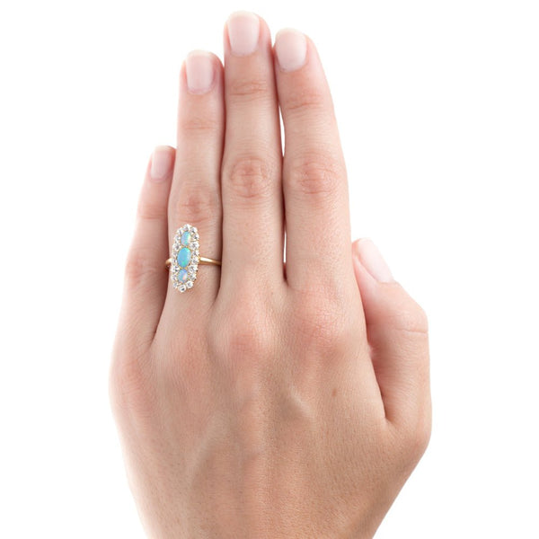Vibrant Victorian Opal Ring with Diamond Halo | Mayfair from Trumpet & Horn