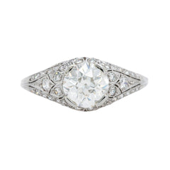 Platinum Antique Edwardian Era Old European Cut Diamond Ring from Famed San Francisco Jeweler Shreve & Co. | McLaren Park