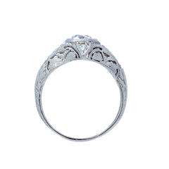 A Delightful Antique Edwardian Platinum and Diamond Engagement Ring