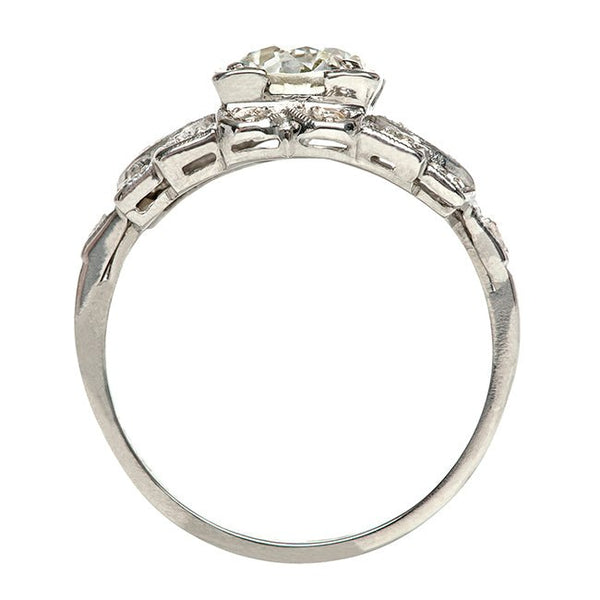 Vintage Geometric Diamond Engagement Ring